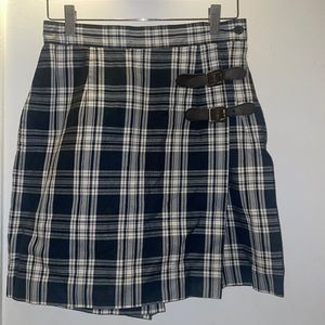 Vintage Preppy Nicklaus High waisted plaid golf tennis skort with buckles size 6